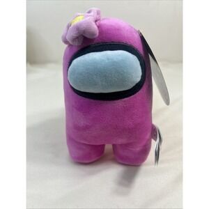 NWT Among Us Pink Plush With Pink Flower Crew Imposter Toikido 7"